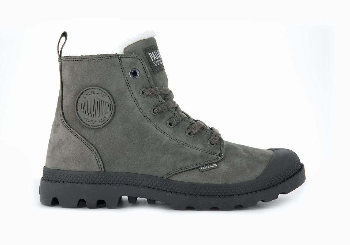 Palladium Pampa Hi Zip Wl Men's Boots Dark Grey (ODPU96243)